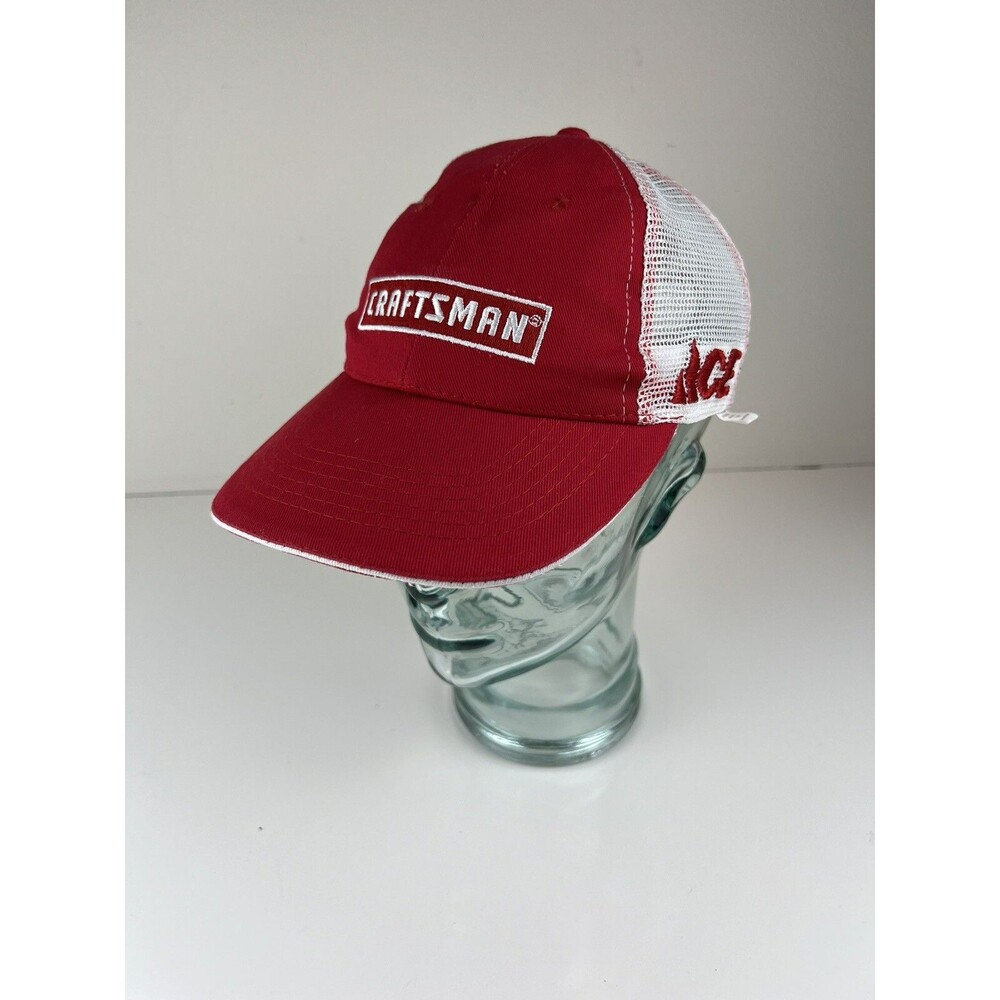 Craftsman Baseball Hat Cap Red White ACE Trucker Mesh Back SnapBack